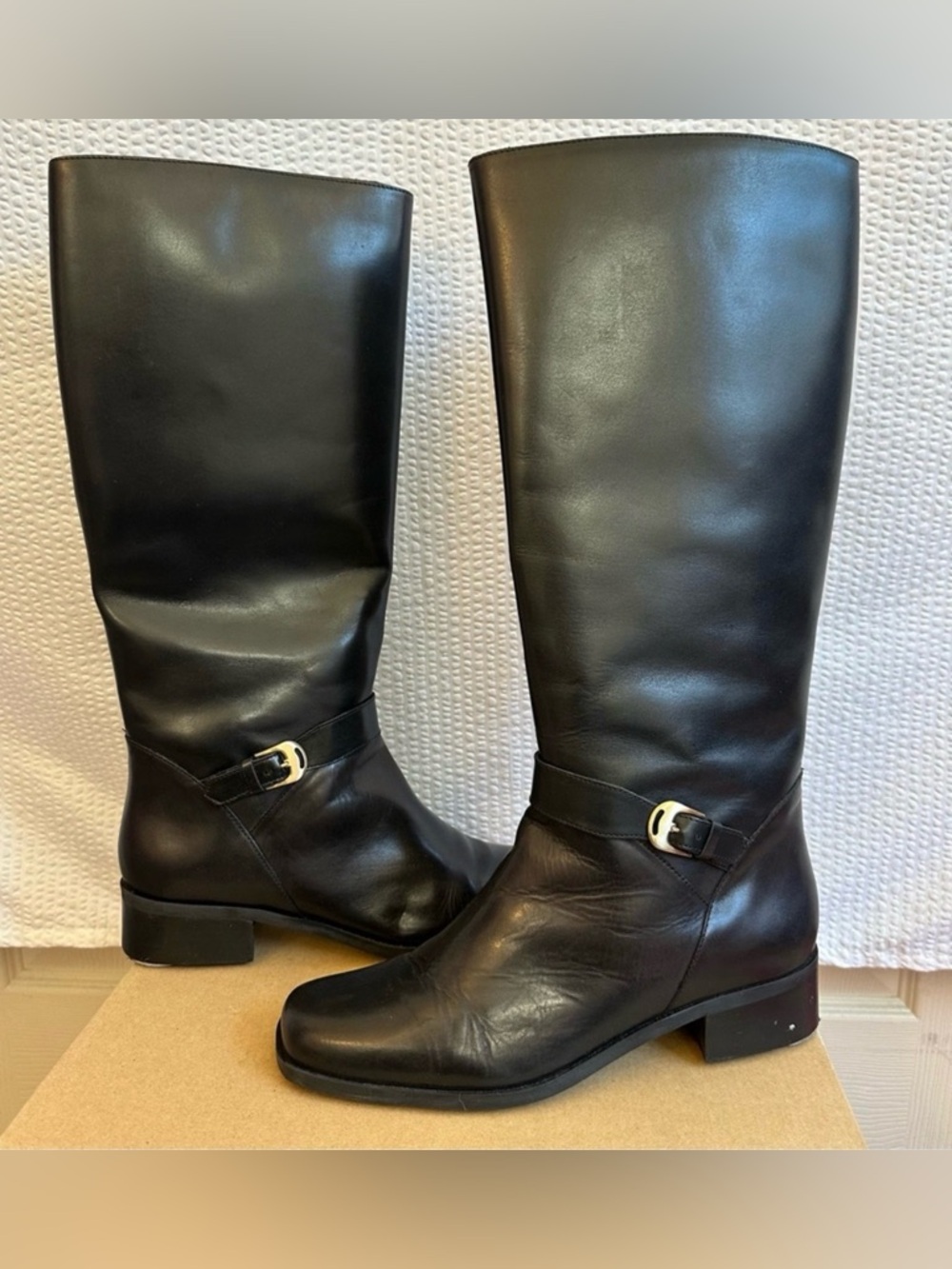 Valerie Stevens Heritage Black Leather Knee High Riding Boots Women’s Size 9